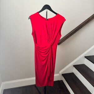 Neiman Marcus Drape Dress in Red - Size 10.  New With Tags
